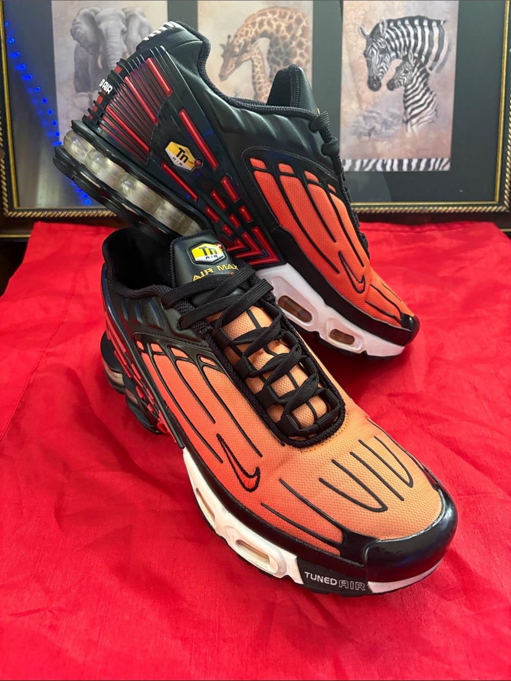 Nike Men’s Tuned Air Running Sneakers - Orange/Black - Picture 2 of 7
